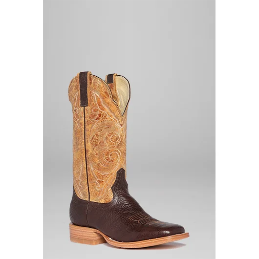 Men's western boots with a suede shaft and a leather soleHondo Men's Brown Shoulder/Orix Boot