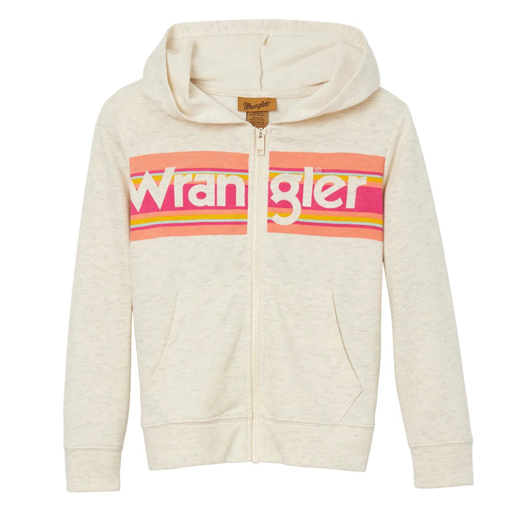 Men's western boots with a rubber sole for traction on various surfacesWrangler Girl's Stripe Logo Zip Up Hoodie