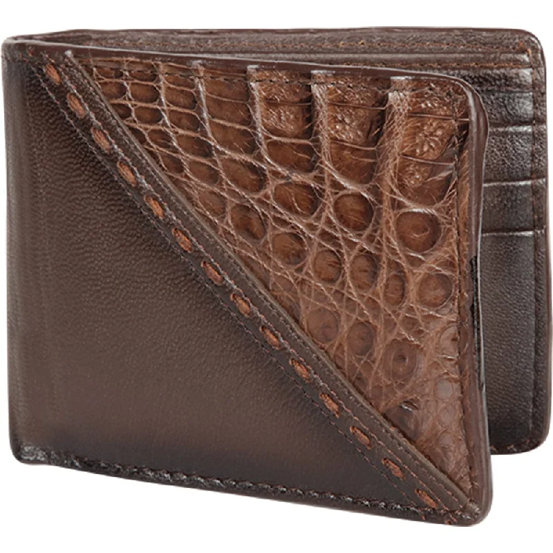 Men's western boots with a tooled leather design on the shaftLos Altos Caiman Skin Wallet CA58207