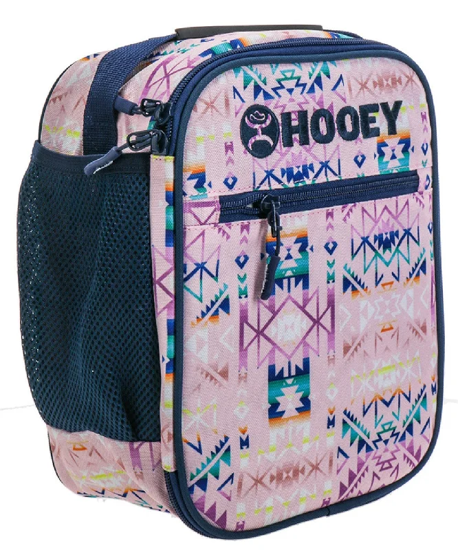 Men's western boots with a leather - wrapped heel and a smooth finishHooey Pink Aztec Lunch Box