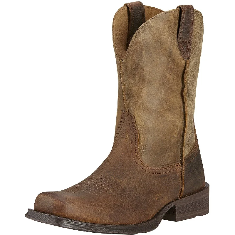 Western - style men's boots with intricate tooling and stitchingAriat Men's Rambler Boot