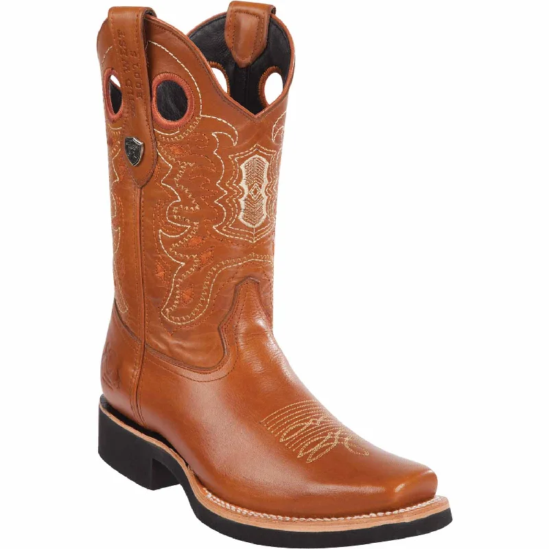 Men's western boots with a high - quality leather upper and a suede liningMen's Wild West Genuine Leather Rodeo Toe Boot 2813E3851