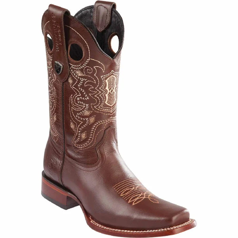 Men's western boots with a decorative concho belt and buckleMen's Wild West Genuine Leather Rodeo Toe Boot 28183807