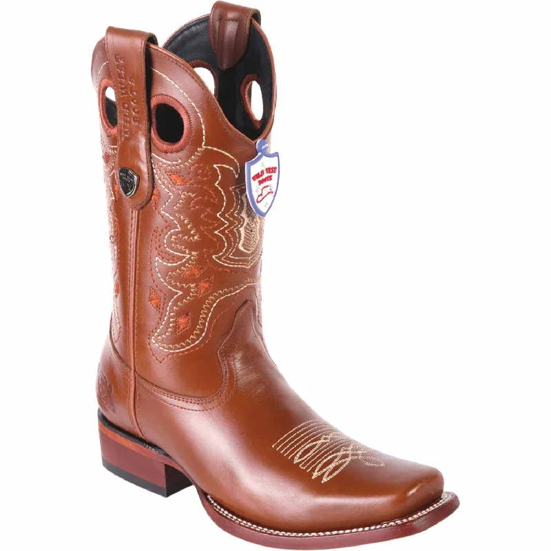 Men's western boots with a suede shaft and a leather soleMen's Wild West Genuine Leather Rodeo Toe Boot 28183851