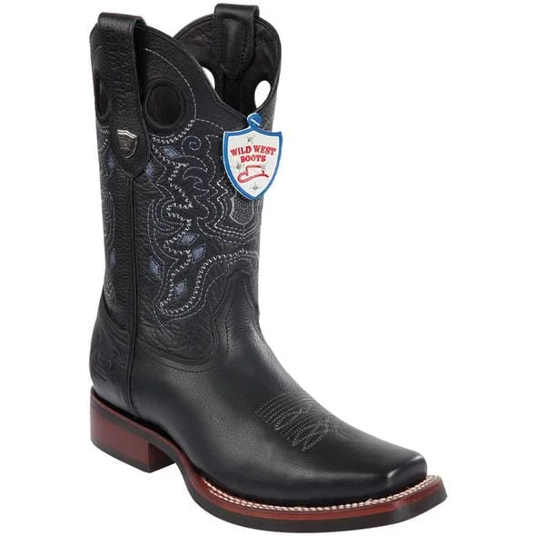 Men's western boots with a leather sole and a heel guardMen's Wild West Genuine Leather Rodeo Toe Boot 28192705