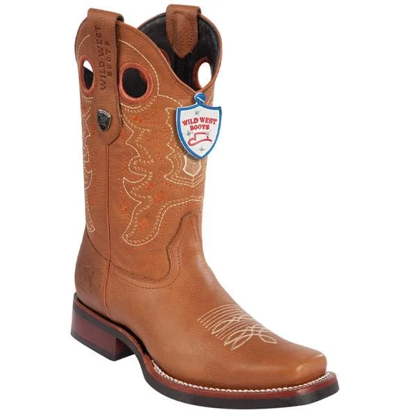 Men's western boots with a rubber sole for traction on various surfacesMen's Wild West Genuine Leather Rodeo Toe Boot 28192751