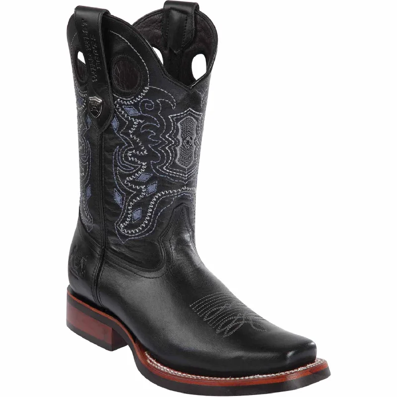 Men's western boots with a high - heeled design and a pointed toeMen's Wild West Genuine Leather Rodeo Toe Boot 28193805