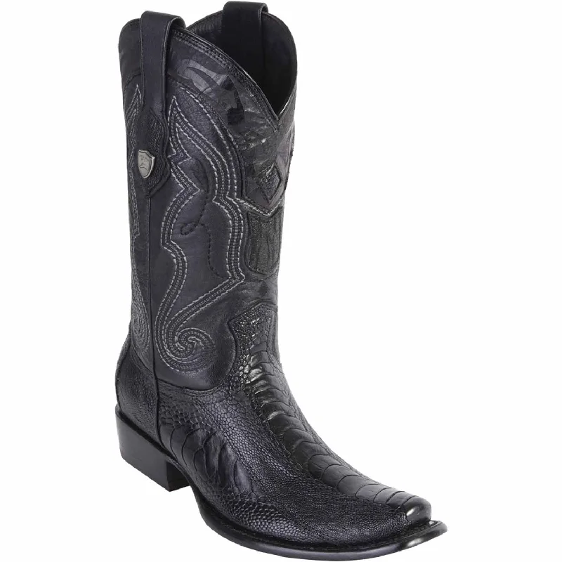 Men's genuine leather western boots with a snake - skin inlayMen's Wild West Ostrich Leg Skin Dubai Toe Boot 2790505