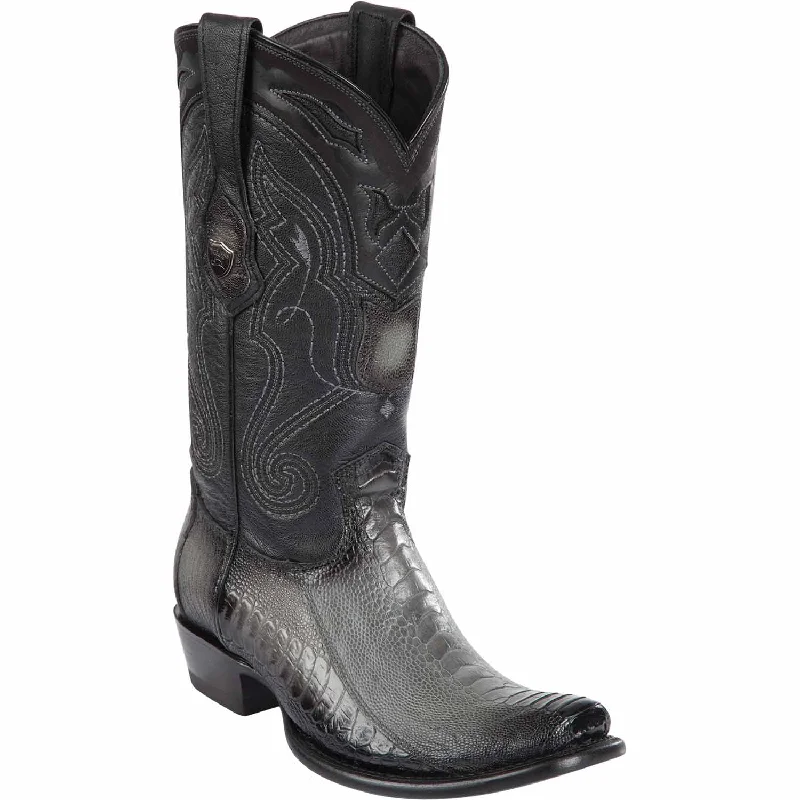 Men's western boots with a tooled leather design on the shaftMen's Wild West Ostrich Leg Skin Dubai Toe Boot 2790538