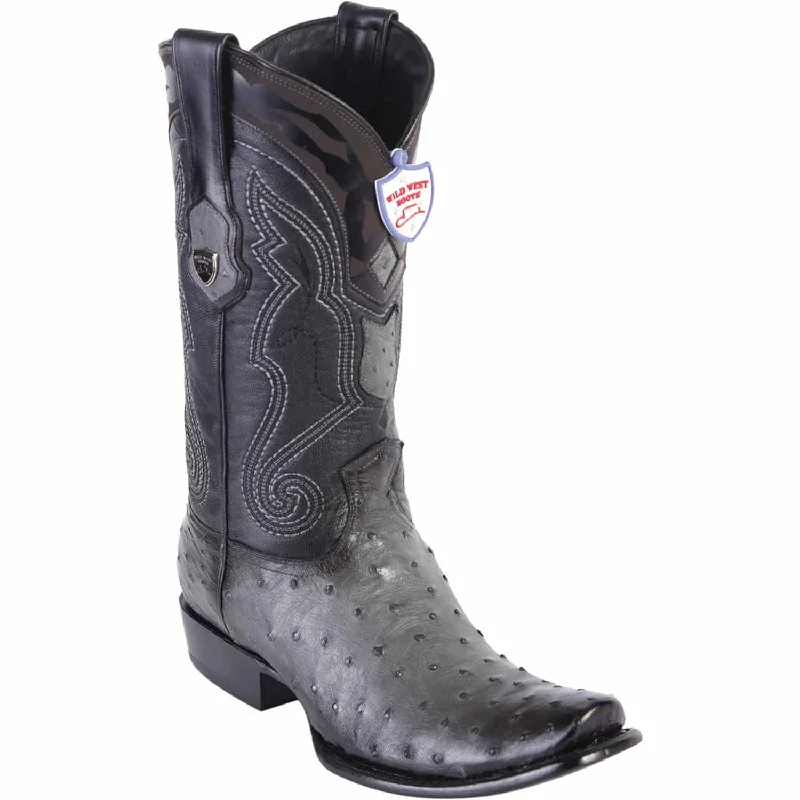 Men's western boots with a decorative concho belt and buckleMen's Wild West Ostrich Skin Dubai Toe Boot 2790338