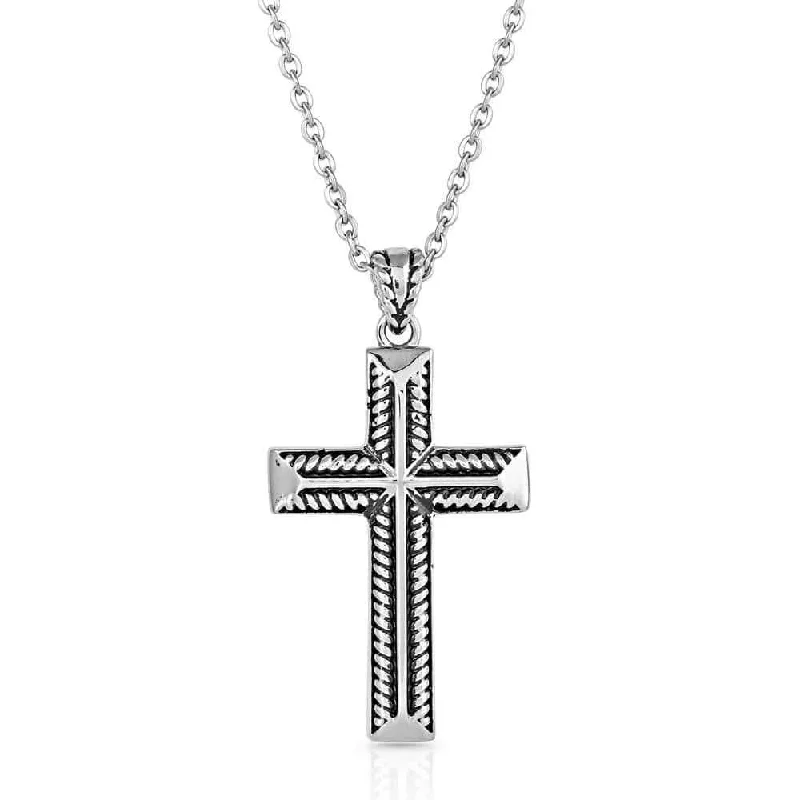 Men's western boots with a silver - toned hardware and accentsMontana Silversmiths Amplified Faith Cross Necklace