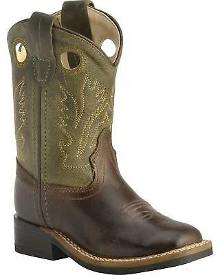 Men's western boots in a rich brown or black leatherToddler - Olive Square toe - BSI1877