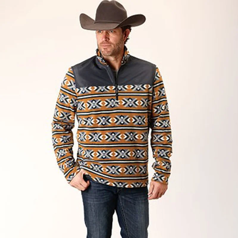 Men's western boots with a high - quality leather upper and a suede liningRoper Men's Orange Aztec Pullover