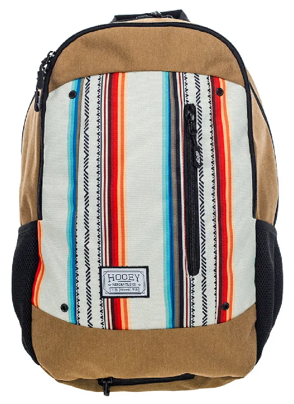 Vintage - style men's western boots with a square toe and spur ledgeHooey Rockstar Serape Tan Backpack