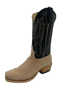 Men's western boots with a scalloped edge and a pull - on strapHorsepower Vintage Tan Smooth Ostrich Reversed Men's Boot