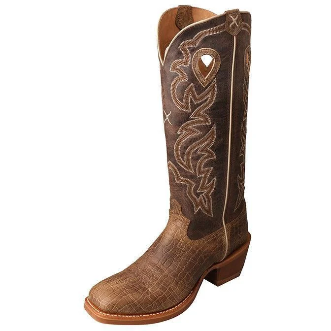 Western - style men's boots with intricate tooling and stitchingTwisted X Men's Buckaroo Boot-Crazy Horse Taupe