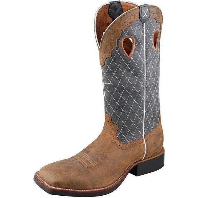 Men's western boots with a high - quality leather upper and a suede liningTwisted X Men's Ruff Stock Boot – Bomber/Blue