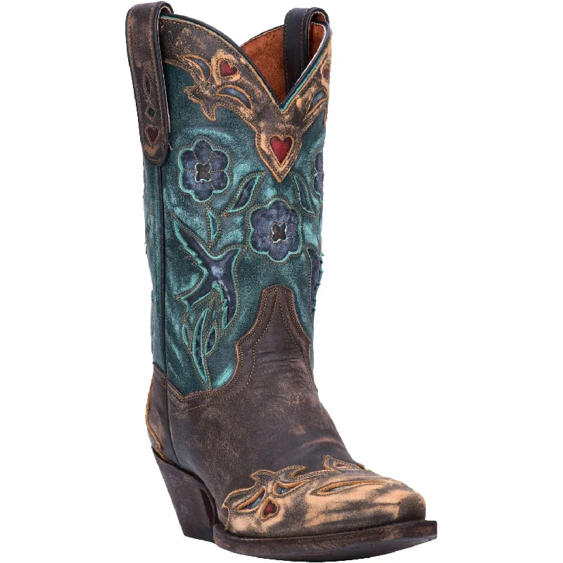 Men's western boots in a rich brown or black leatherDP3544 Vintage Blue Bird