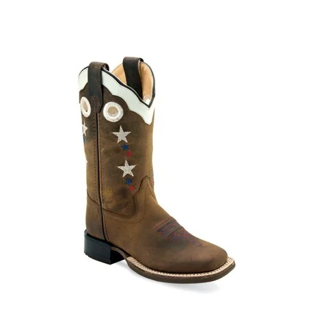 Men's western boots with a tooled leather design on the shaftYouth - BSC1964 Stars